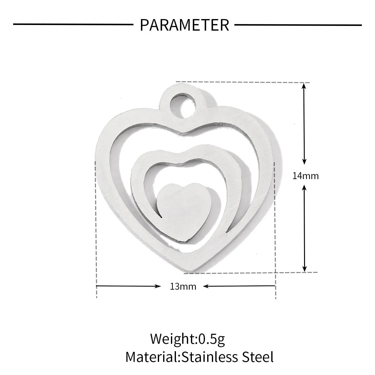 20 PCS/Package 13*10mm 15*15mm 16 * 16mm 201 Stainless Steel Heart Shape Key Snowflake Polished Pendant