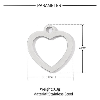 20 PCS/Package 13*10mm 15*15mm 16 * 16mm 201 Stainless Steel Heart Shape Key Snowflake Polished Pendant