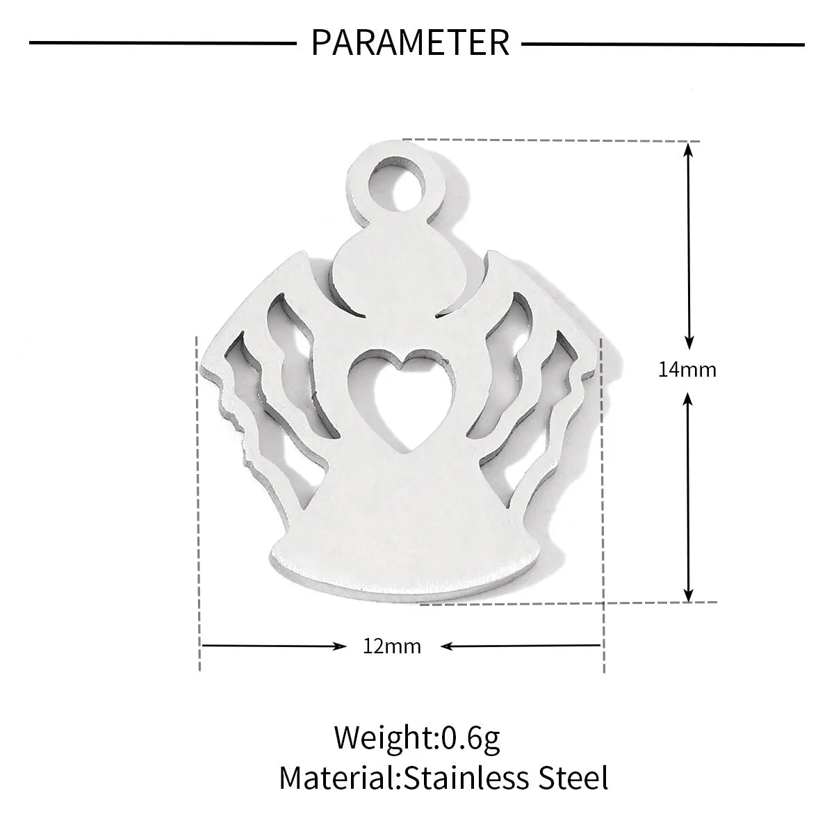 20 PCS/Package 13*10mm 15*15mm 16 * 16mm 201 Stainless Steel Heart Shape Key Snowflake Polished Pendant