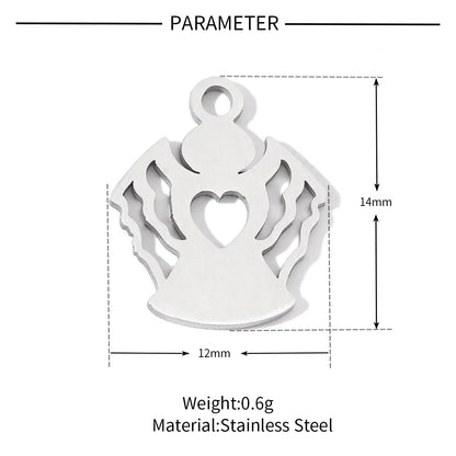 20 PCS/Package 13*10mm 15*15mm 16 * 16mm 201 Stainless Steel Heart Shape Key Snowflake Polished Pendant