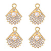 20 PCS/Package 17*27mm 19*32mm 22*35mm Alloy Pearl Zircon Cross Bow Knot Ginkgo Leaf Polished Pendant