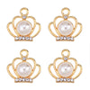 20 PCS/Package 17*27mm 19*32mm 22*35mm Alloy Pearl Zircon Cross Bow Knot Ginkgo Leaf Polished Pendant