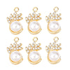 20 PCS/Package 17*27mm 19*32mm 22*35mm Alloy Pearl Zircon Cross Bow Knot Ginkgo Leaf Polished Pendant