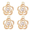 20 PCS/Package 17*27mm 19*32mm 22*35mm Alloy Pearl Zircon Cross Bow Knot Ginkgo Leaf Polished Pendant