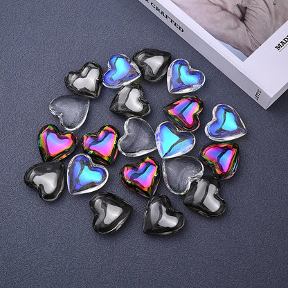 20 PCS/Package Diameter 43mm Hole 1~1.9mm Glass Heart Shape Sparkly Pendant Suncatcher Raw Material