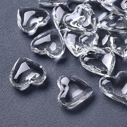 20 PCS/Package Diameter 43mm Hole 1~1.9mm Glass Heart Shape Sparkly Pendant Suncatcher Raw Material