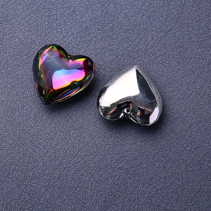 20 PCS/Package Diameter 43mm Hole 1~1.9mm Glass Heart Shape Sparkly Pendant Suncatcher Raw Material