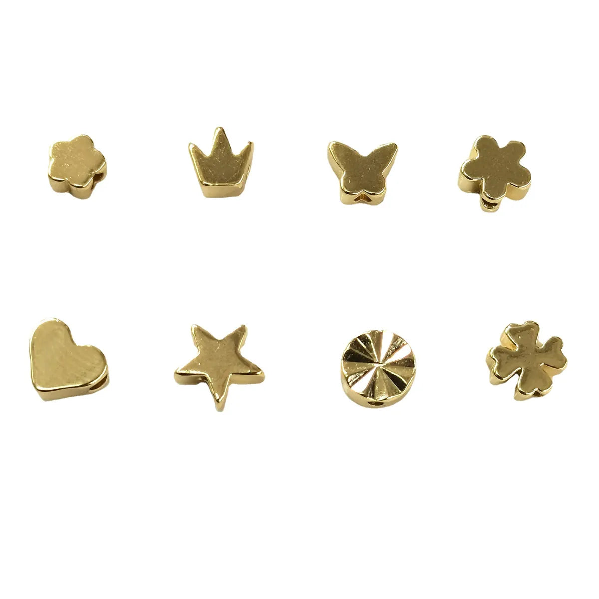 20 PCS/Package Diameter 5mm Diameter 6 Mm Diameter 7 Mm Copper 14K Gold Plated Cross Star Flower Beads