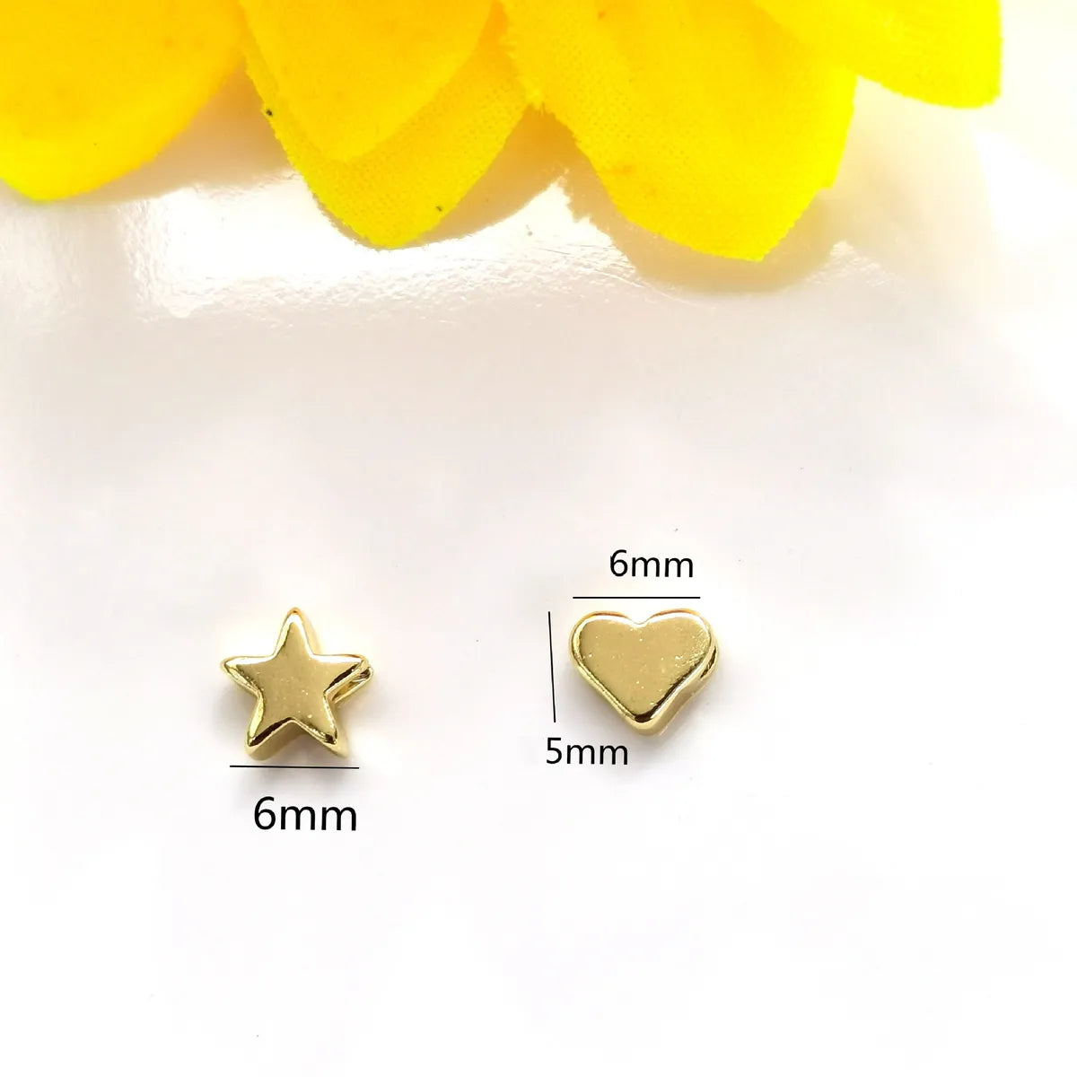 20 PCS/Package Diameter 5mm Diameter 6 Mm Diameter 7 Mm Copper 14K Gold Plated Cross Star Flower Beads