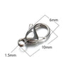 20 PCS/Package Hole 1~1.9mm Hole 2~2.9mm 304 Stainless Steel 18K Gold Plated Solid Color Polished Lobster Clasp