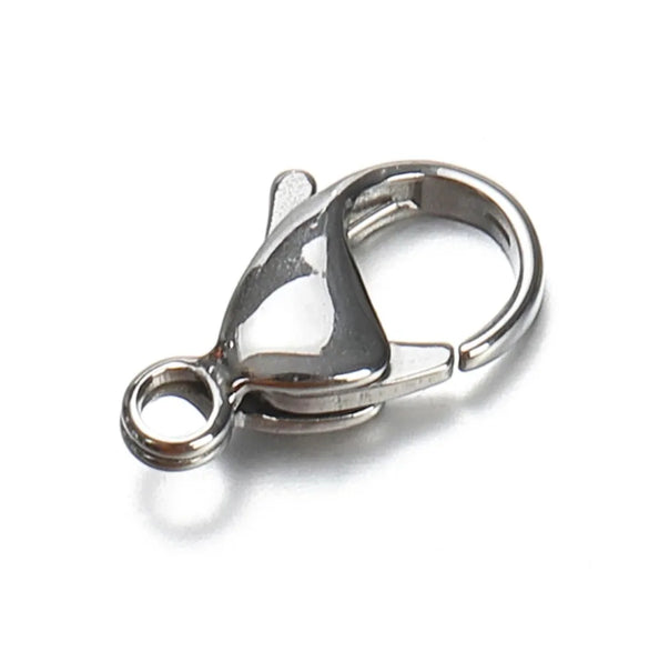 20 PCS/Package Hole 1~1.9mm Hole 2~2.9mm 304 Stainless Steel 18K Gold Plated Solid Color Polished Lobster Clasp