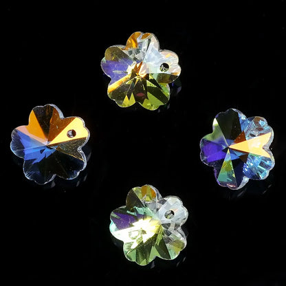 20 Pcs/Package Simple Style Star Heart Shape Snowflake Crystal Glass Plating Jewelry Accessories