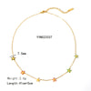 201 Stainless Steel 304 Stainless Steel 18K Gold Plated Beach Simple Style Classic Style Enamel Plating Flower Bracelets Necklace