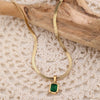 201 Stainless Steel 304 Stainless Steel 18K Gold Plated Simple Style Inlay Square Natural Stone Pendant Necklace
