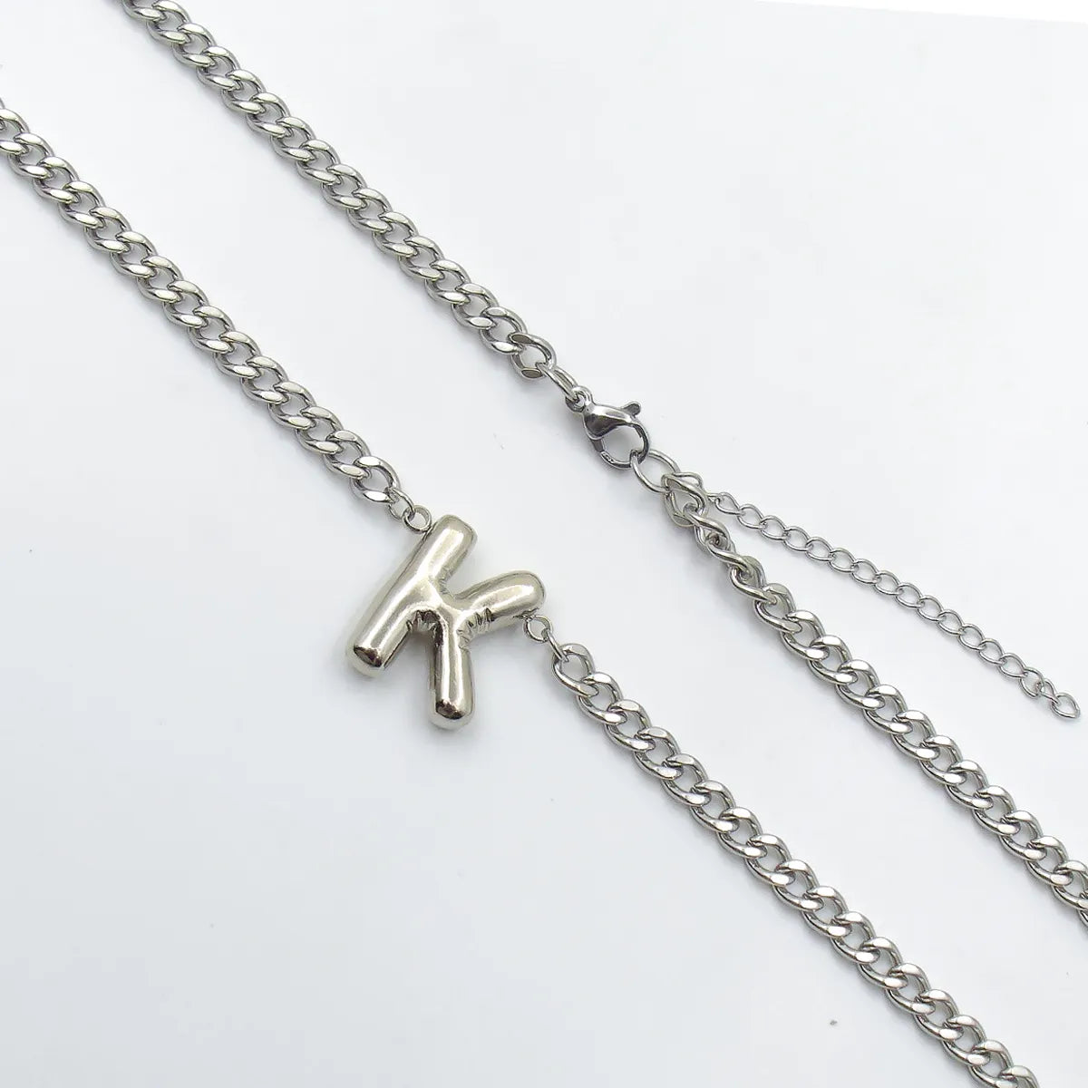 201 Stainless Steel 304 Stainless Steel 18K Gold Plated Simple Style Letter Pendant Necklace