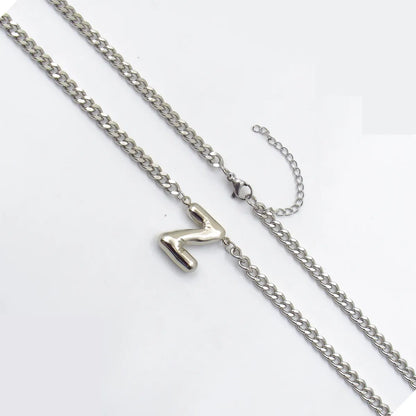 201 Stainless Steel 304 Stainless Steel 18K Gold Plated Simple Style Letter Pendant Necklace