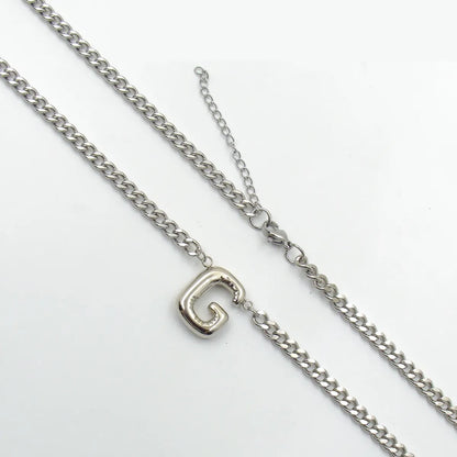 201 Stainless Steel 304 Stainless Steel 18K Gold Plated Simple Style Letter Pendant Necklace