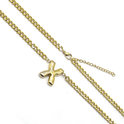 201 Stainless Steel 304 Stainless Steel 18K Gold Plated Simple Style Letter Pendant Necklace