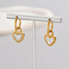 201 Stainless Steel 304 Stainless Steel 18K Gold Plated Simple Style Plating Inlay Heart Shape Rhinestones Jewelry Set