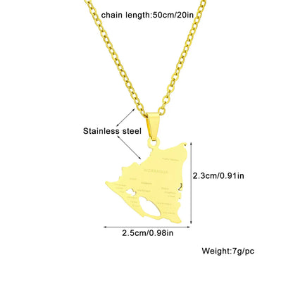 Wholesale Jewelry Basic Modern Style Classic Style Geometric Map 201 Stainless Steel 304 Stainless Steel Plating Pendant Necklace