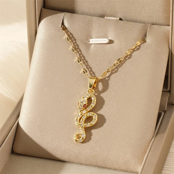 201 Stainless Steel Brass 18K Gold Plated Simple Style Classic Style Plating Inlay Heart Shape Life Tree Eye Zircon Pendant Necklace