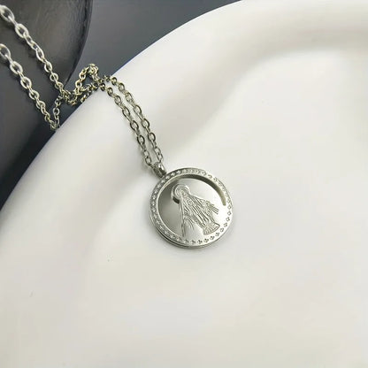 Wholesale Jewelry Classic Style Round 201 Stainless Steel None None Pendant Necklace