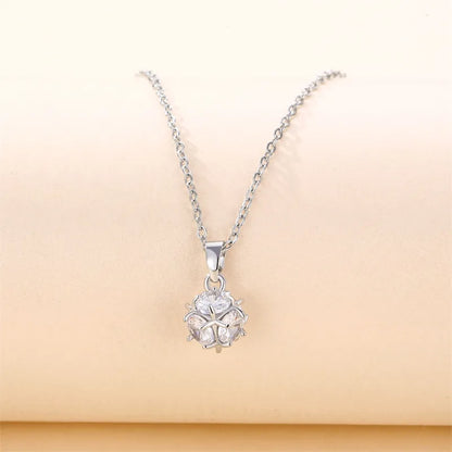 201 Stainless Steel Copper 18K Gold Plated Artistic Plating Inlay Hairball Zircon Pendant Necklace