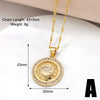 201 Stainless Steel Copper 18K Gold Plated Inlay Human Cross Heart Shape Zircon Pendant Necklace