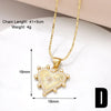 201 Stainless Steel Copper 18K Gold Plated Inlay Human Cross Heart Shape Zircon Pendant Necklace