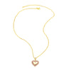 201 Stainless Steel Copper 18K Gold Plated Inlay Human Heart Shape Zircon Pendant Necklace