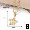 201 Stainless Steel Copper 18K Gold Plated Inlay Pentagram Zircon Pendant Necklace