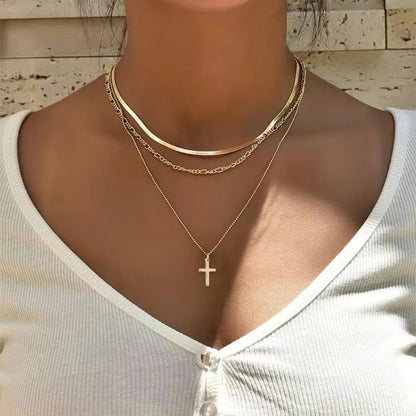 201 Stainless Steel Copper Cross Necklace