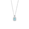 201 Stainless Steel Copper White Gold Plated Plating Inlay Solid Color Zircon Pendant Necklace
