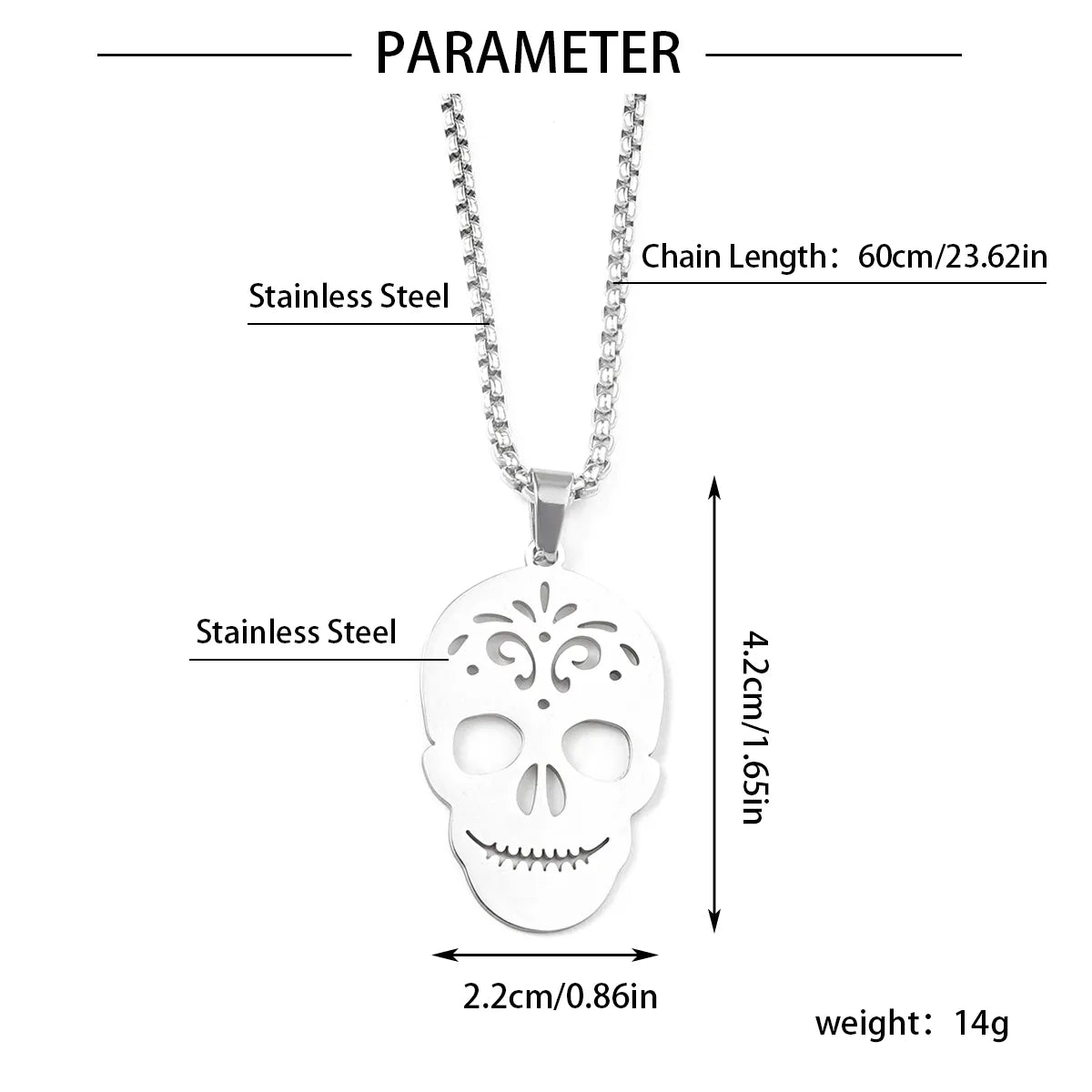 Wholesale Jewelry Hip-Hop Round Life Tree Skull 201 Stainless Steel 18K Gold Plated Hollow Out Pendant Necklace