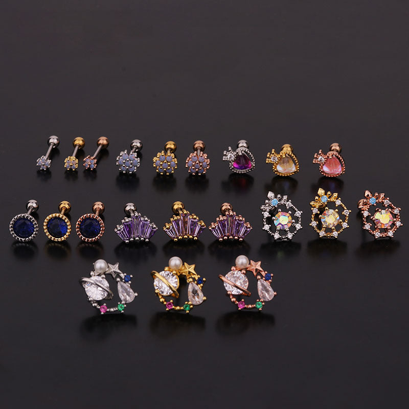 New  Creative Fashion Color Zircon Earrings