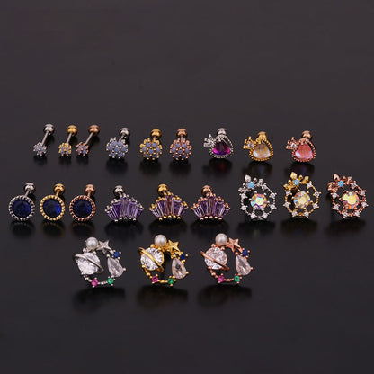 New  Creative Fashion Color Zircon Earrings