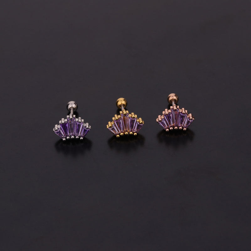 New  Creative Fashion Color Zircon Earrings