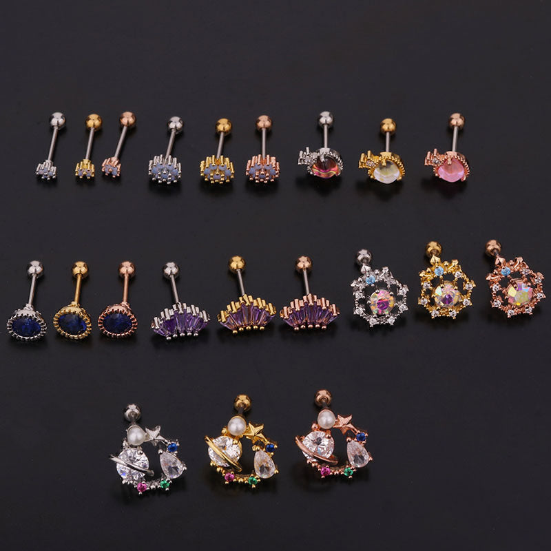 New  Creative Fashion Color Zircon Earrings