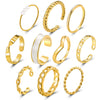 New Creative Simple Jewelry Pearl Drop Oil Ring 10-Piece Set