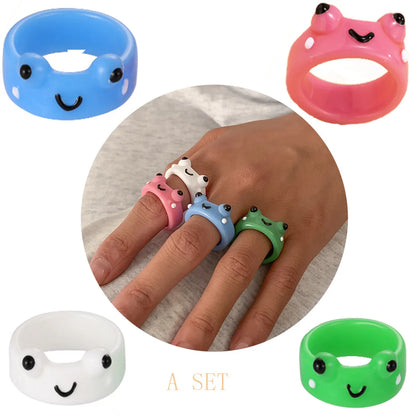 New Creative Simple Korean Cute Cartoon Frog Ring Women's Tail Ring