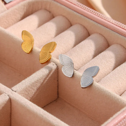 Fashion New Wholesale Mini Butterfly Stainless Steel Earrings