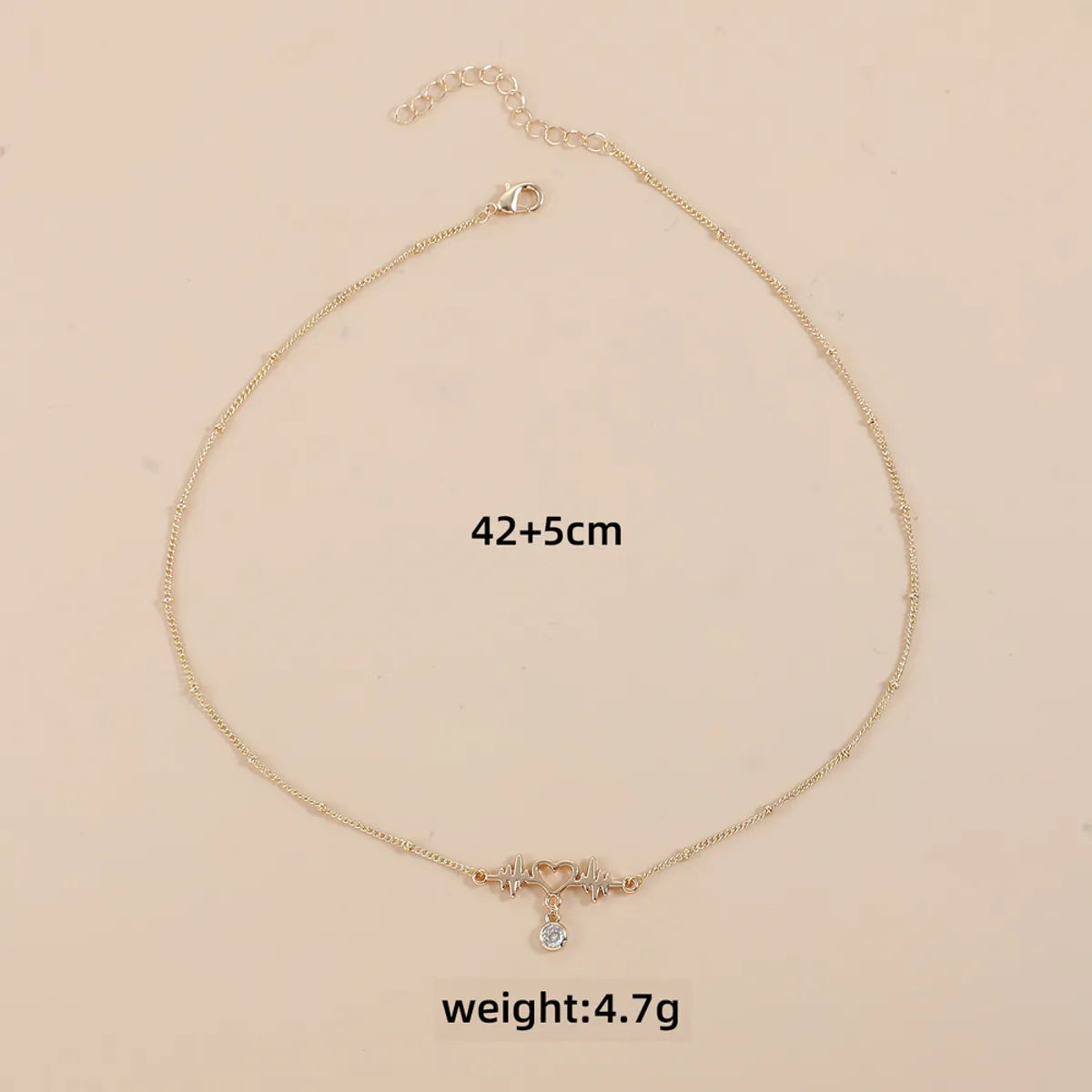 2022 New Fashion Creative Heart Ecg Pendant Titanium Steel Clavicle Chain Necklace