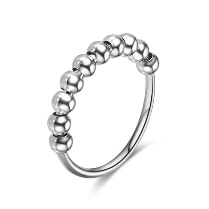 New Fashion Decompression Rotatable Couple Stainless Steel Tail Ring