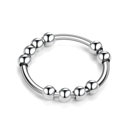 New Fashion Decompression Rotatable Couple Stainless Steel Tail Ring