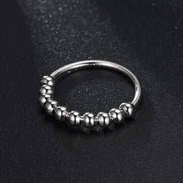 New Fashion Decompression Rotatable Couple Stainless Steel Tail Ring