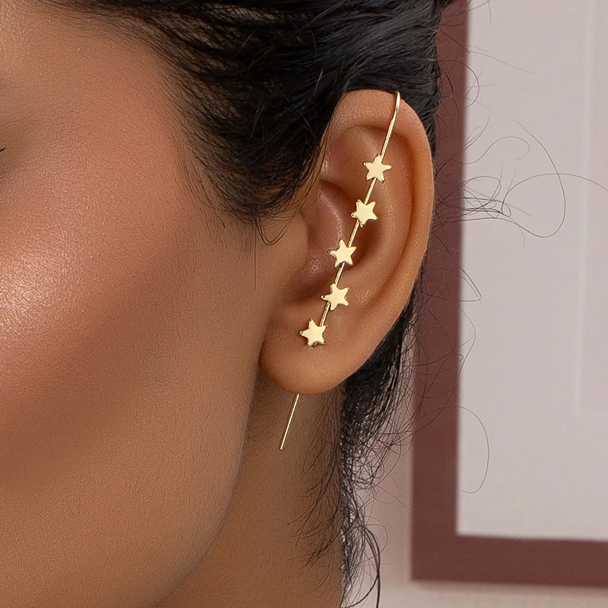 New Fashion Simple Star Geometric Ear Clip One-Piece Alloy Earrings