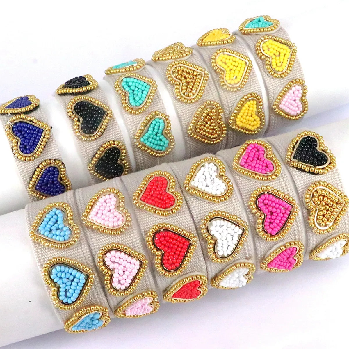 Beach Heart Shape 18k Gold Plated Seed Bead Wholesale Bracelets