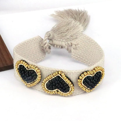 Beach Heart Shape 18k Gold Plated Seed Bead Wholesale Bracelets