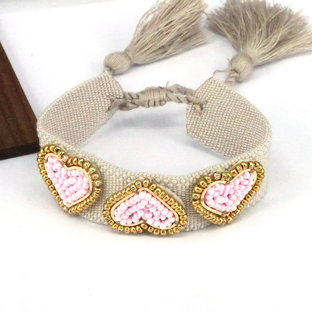 Beach Heart Shape 18k Gold Plated Seed Bead Wholesale Bracelets