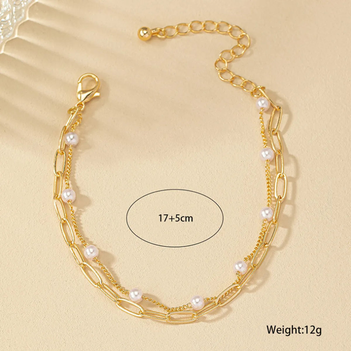 Basic Geometric Imitation Pearl Plating Women's Bracelets